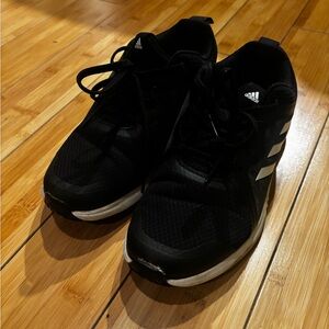 adidas Black Sneakers with White Stripes.wf0726